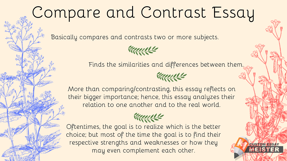 features of good topic for compare and contrast essay
