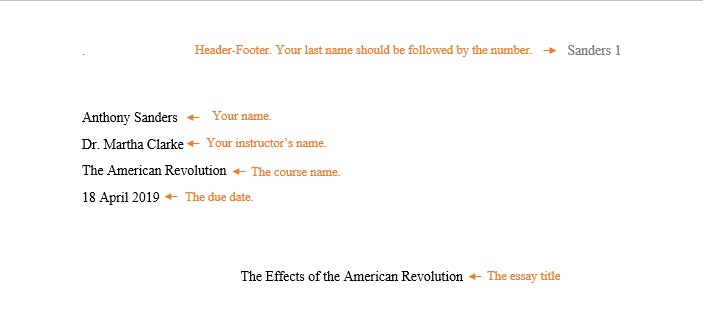 how to write your name for an essay