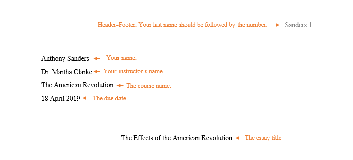 name in essay