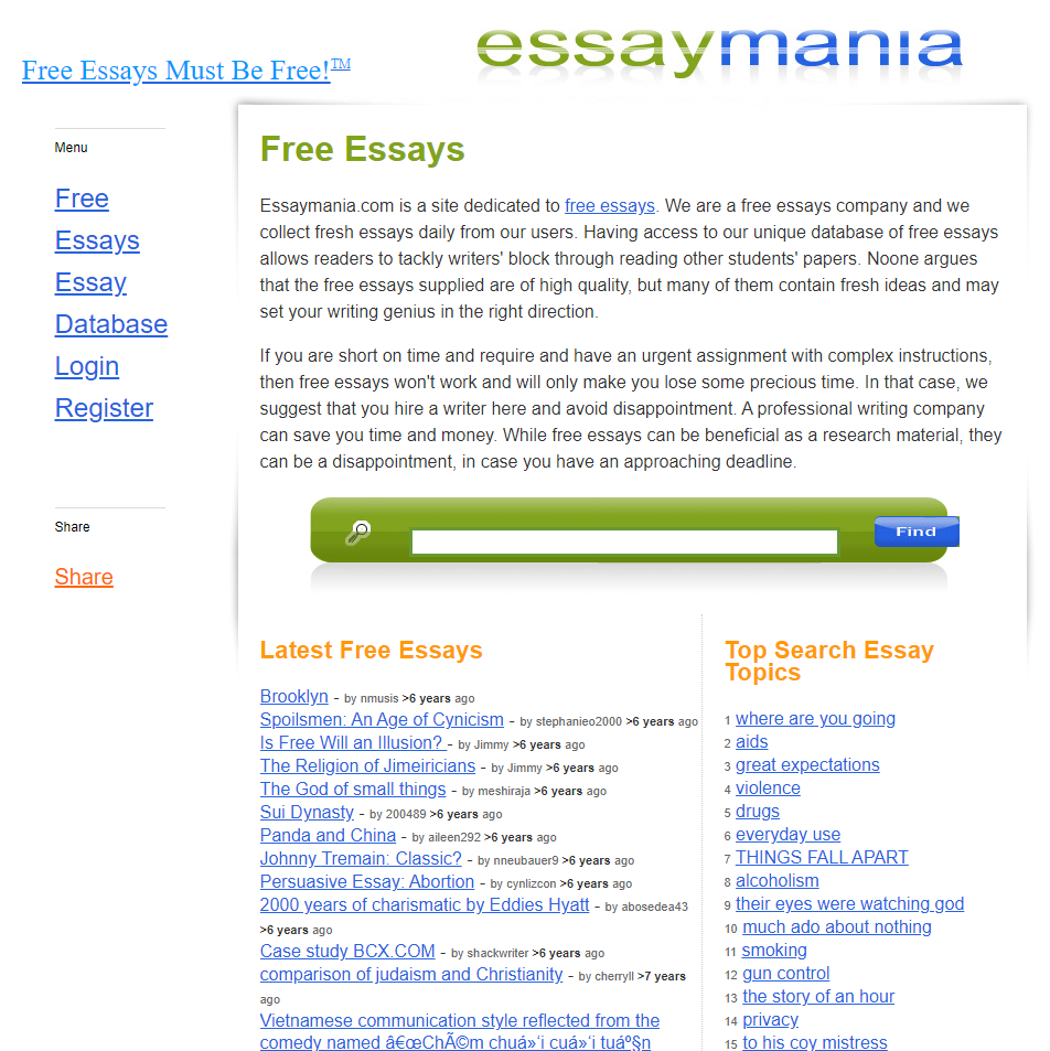 free essay sites