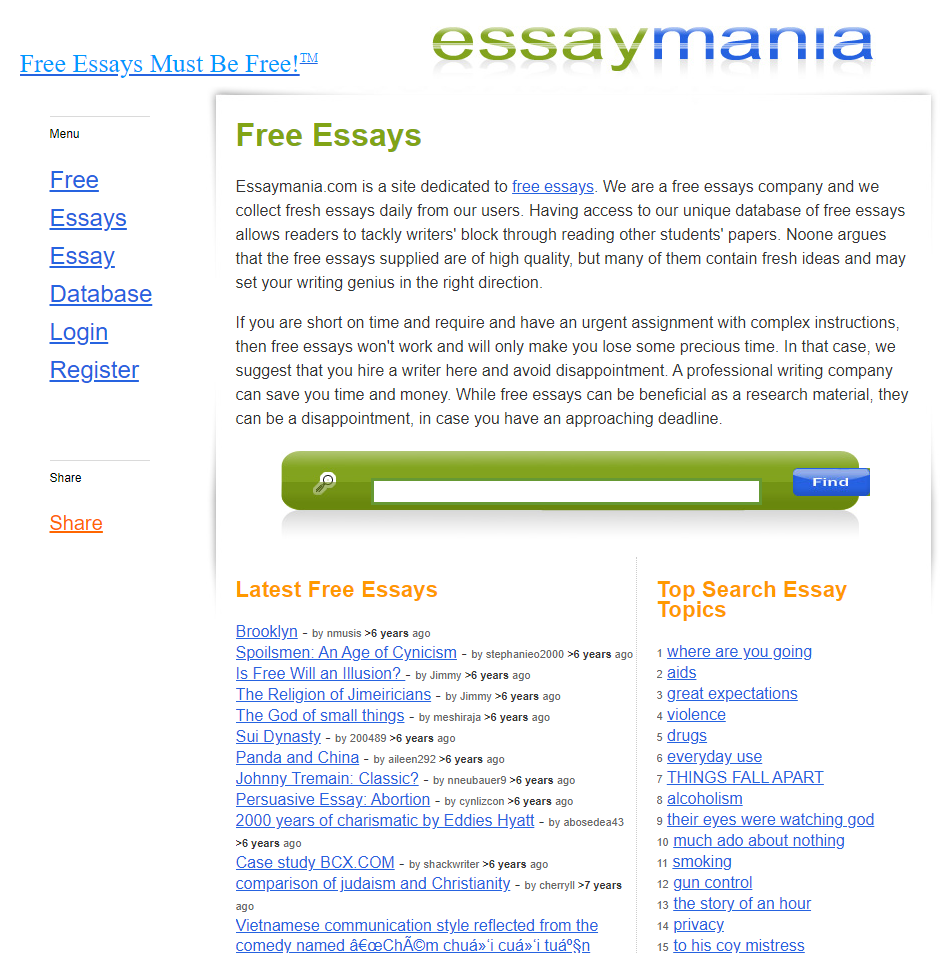 free websites for essays